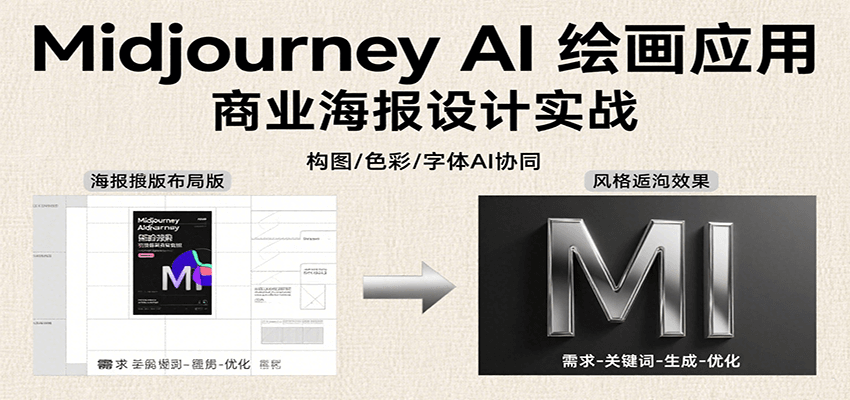 Midjourney AI绘画应用，关键词指令解析、漫画头像制作、海报设计、3D人物生成等-千汇网创