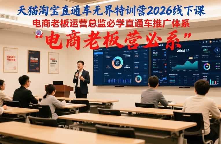 天猫淘宝直通车无界特训营2026线下课，电商老板运营总监必学直通车推广体系-千汇网创