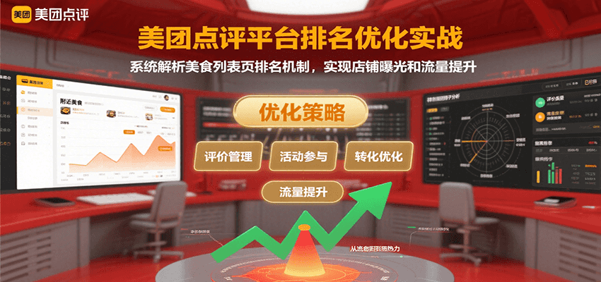 美团点评平台排名优化实战，系统解析美食列表页排名机制，实现店铺曝光和流量提升-千汇网创
