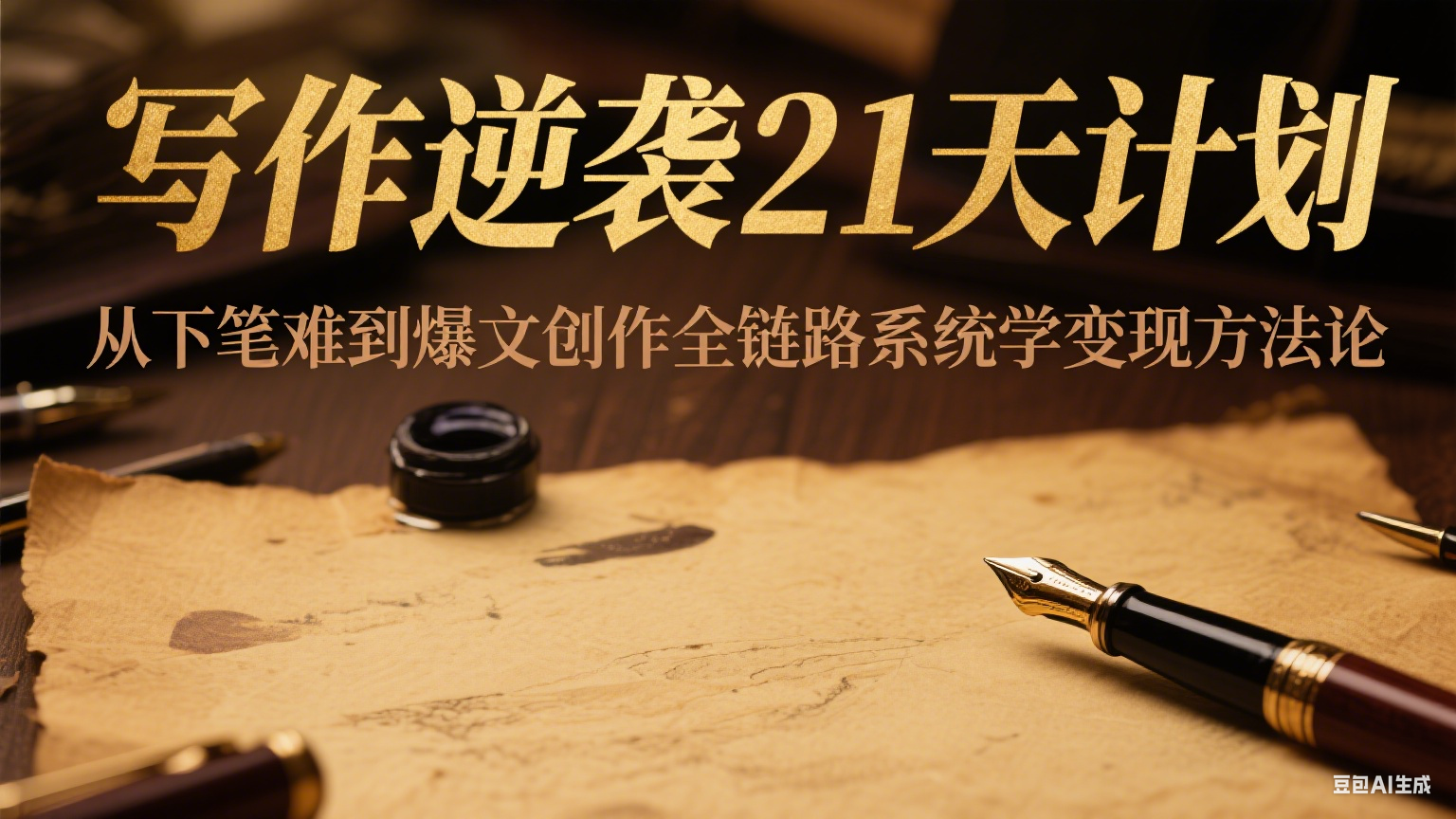 写作逆袭21天计划：从下笔难到爆文创作全链路系统学变现方法论-千汇网创