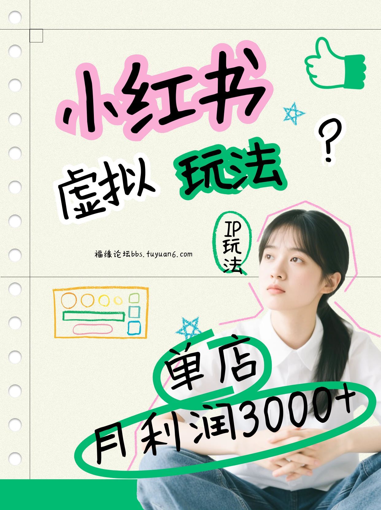 小红书虚拟玩法(铺货流和单品玩法)，单店月利润3000+，IP打法+原创商品(0违规)-千汇网创