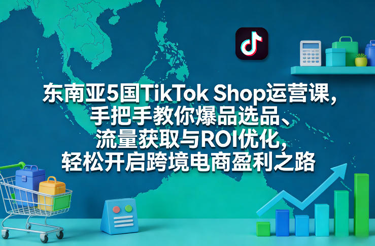 东南亚5国TikTok Shop运营课，手把手教你爆品选品、流量获取与ROI优化，轻松开启跨境电商盈利之路-千汇网创