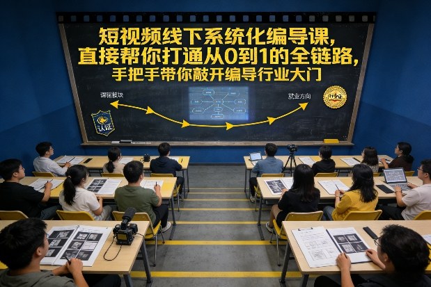 短视频线下系统化编导课，直接帮你打通从0到1的全链路，手把手带你敲开编导行业大门-千汇网创