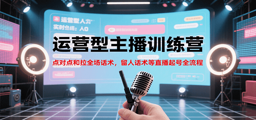 运营型主播训练营，点对点和拉全场话术，留人话术等直播起号全流程(更新8月)-千汇网创