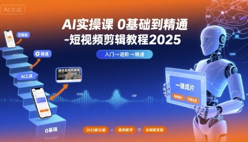 AI实操课0基础到精通-短视频剪辑教程2025-千汇网创