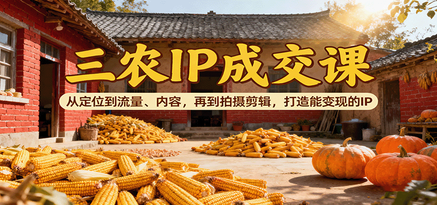 三农IP成交课：从定位到流量、内容，再到拍摄剪辑，打造能变现的IP-千汇网创