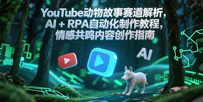 YouTube动物故事赛道解析，AI+RPA自动化制作教程，情感共鸣内容创作指南-千汇网创