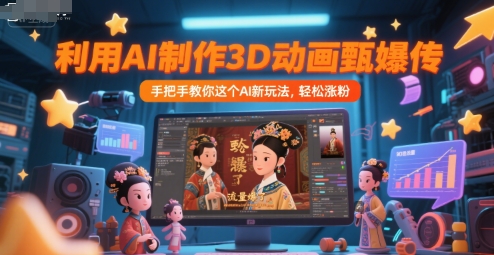 利用AI制作3D动画甄嬛传，流量爆了，手把手教你这个AI新玩法，轻松涨粉-千汇网创