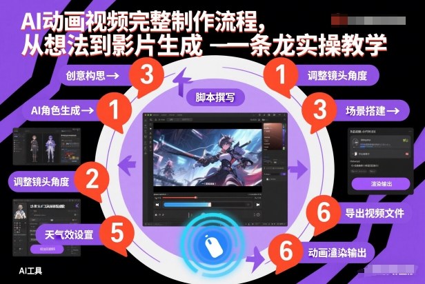 AI动画视频完整制作流程，从想法到影片生成一条龙实操教学-千汇网创