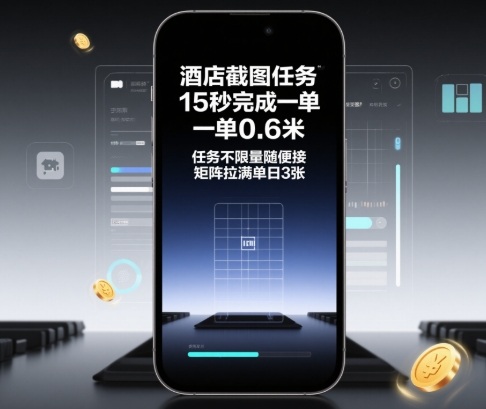 酒店截图任务，15秒完成一单，一单0.6米，任务不限量随便接，矩阵拉满单日3张【揭秘】-千汇网创