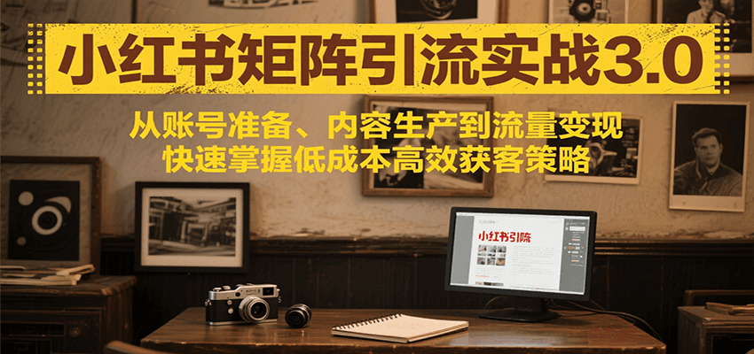 小红书矩阵引流3.0，从账号准备、内容生产到流量变现，快速掌握低成本高效获客策略-千汇网创