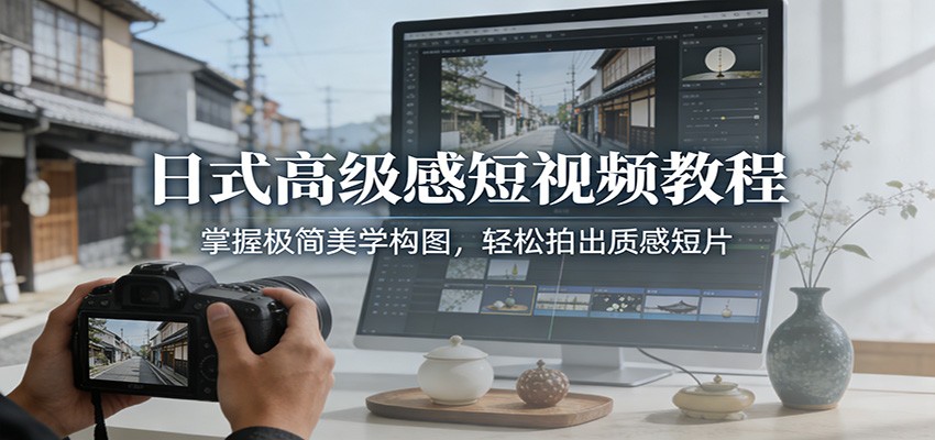 日式高级感短视频教程：掌握极简美学构图，轻松拍出质感短片-千汇网创