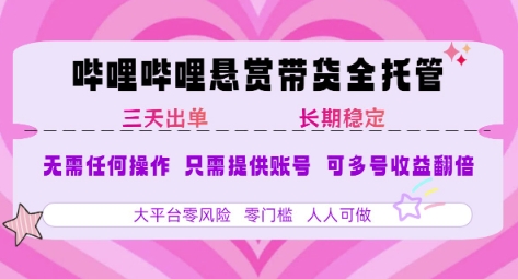 2025年B站风口带货项目 仅需提供账号 全程托管 轻松月入1w+-千汇网创