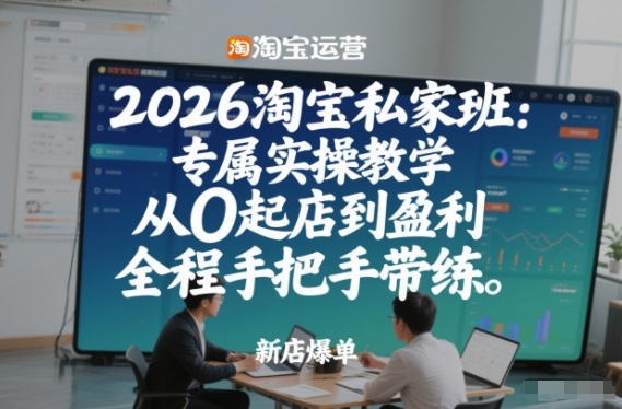 2026淘宝私家班：专属实操教学，从0起店到盈利，全程手把手带练(更新)-千汇网创
