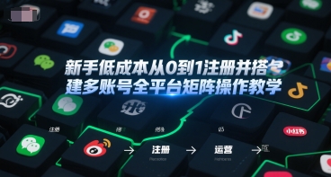 新手低成本从0到1注册并搭建多账号全平台矩阵操作教学，手机号-邮箱-IP-工具-千汇网创