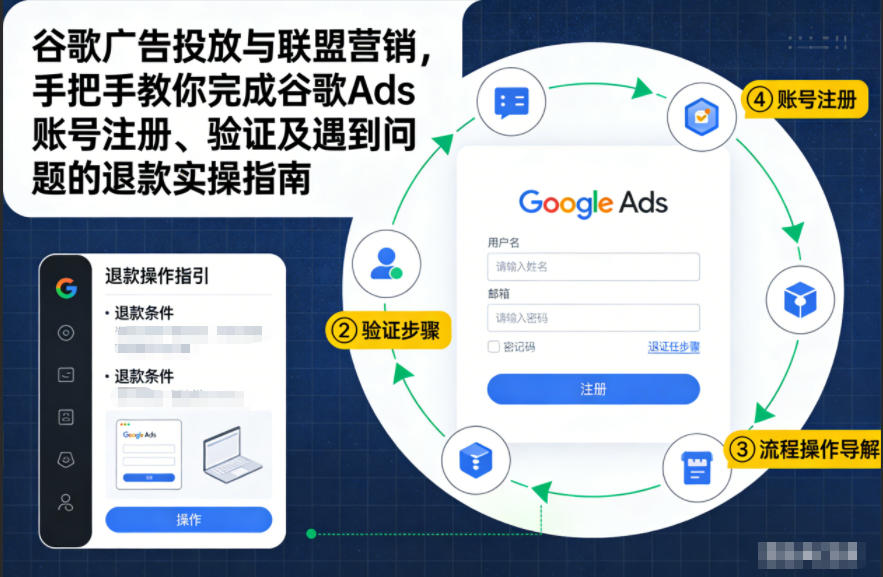 谷歌广告投放与联盟营销，手把手教你完成谷歌Ads账号注册、验证及遇到问题的退款实操指南-千汇网创