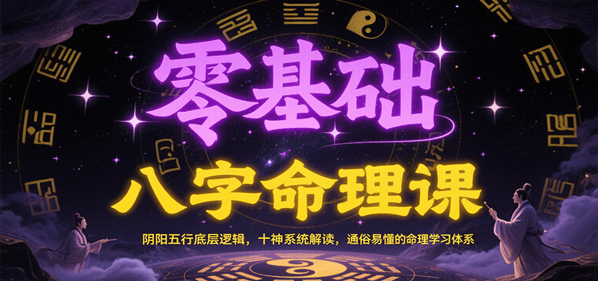 零基础八字命理课：阴阳五行底层逻辑，十神系统解读，通俗易懂的命理学习体系-千汇网创