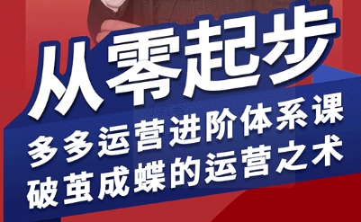 拼多多运营进阶系统课，从零起步，多多运营进阶体系课，破茧成蝶的运营之术-千汇网创