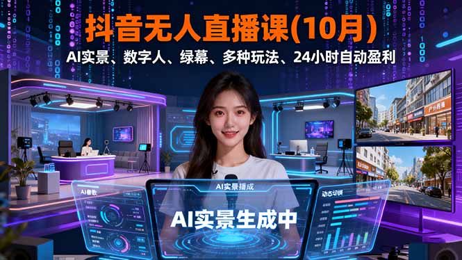 抖音无人直播课(10月-千汇网创