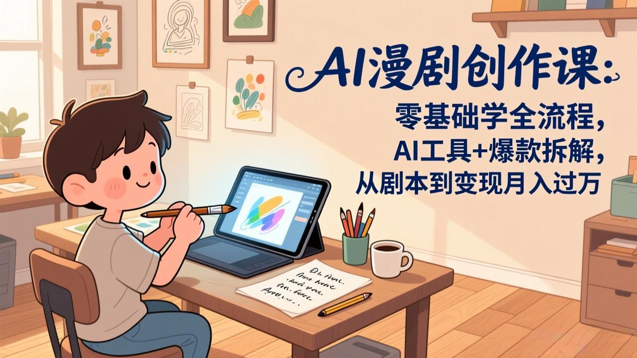 AI漫剧创作课：零基础学全流程，AI工具+爆款拆解，从剧本到变现月入过万-千汇网创