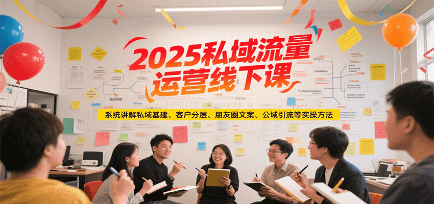 2025私域流量运营线下课，系统讲解私域基建/客户分层/朋友圈文案/公域引流等实操方法-千汇网创