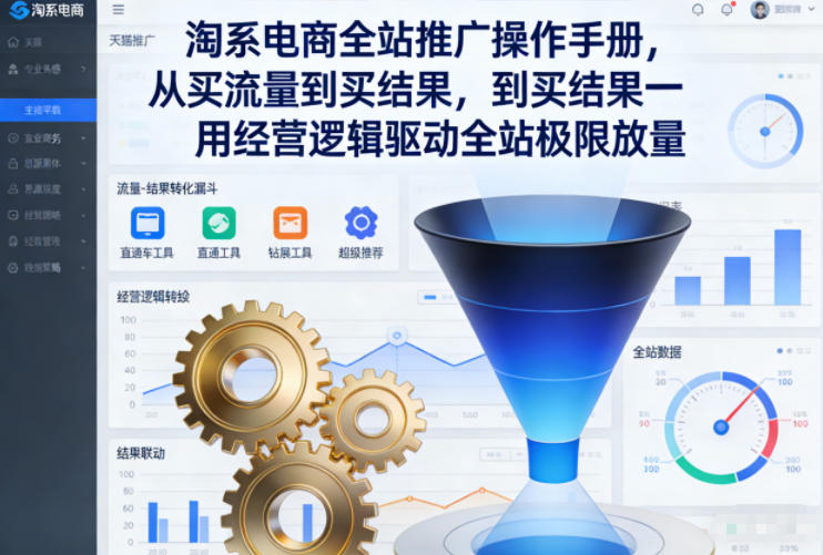 淘系电商全站推广操作手册，从买流量到买结果一用经营逻辑驱动全站极限放量-千汇网创