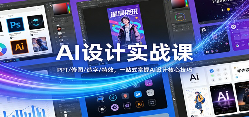 AI设计实战课：PPT/修图/造字/特效，一站式掌握AI设计核心技巧-千汇网创