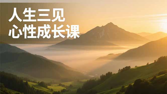 人生三见心性成长课,见天地众生自己,搞透人性安顿身心,活出清晰自我,内在富足无价-千汇网创