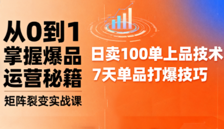 抖音小店爆品打造与矩阵裂变实战课-千汇网创