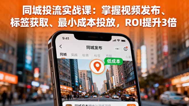 同城投流实战课：掌握视频发布、标签获取、最小成本投放，ROI提升3倍-千汇网创