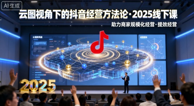 云图视角下的抖音经营方法论，2025线下课，助力商家规模化经营，提效经营(录音+字幕)-千汇网创