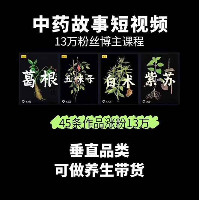 图片[2]-中药文化赛道：溯源故事开发，AI工具实战，平台运营，全方位解锁中医流量变现新路径-千汇网创