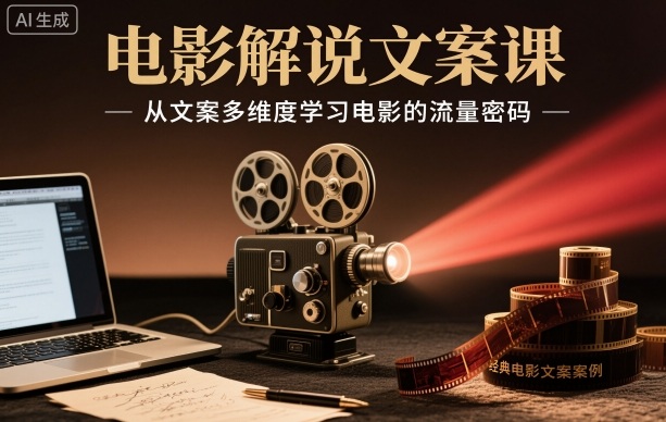 电影解说文案课，从文案多维度学习电影的流量密码-千汇网创