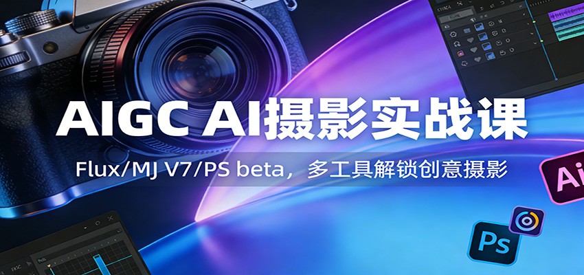AIGC AI摄影实战课：Flux/MJ V7/PS beta，多工具解锁创意摄影-千汇网创