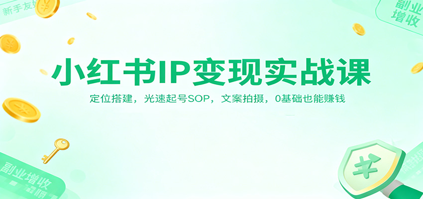 小红书IP变现实战课：定位搭建，光速起号SOP，文案拍摄，0基础也能赚钱-千汇网创