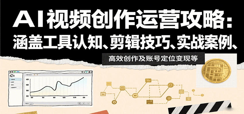 AI视频创作运营攻略：涵盖工具认知、剪辑技巧、实战案例、高效创作及账号定位变现等-千汇网创