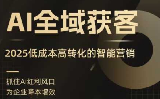 AI全域获客实训营，2025低成本高转化的智能营销，精准找客，高效营销-千汇网创