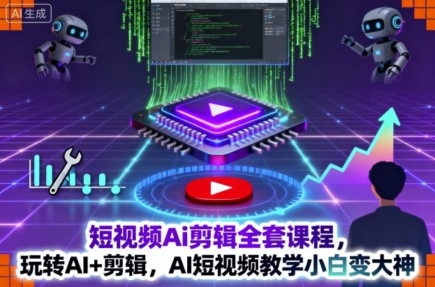 短视频Ai剪辑全套课程，玩转AI+剪辑，AI短视频教学小白变大神-千汇网创