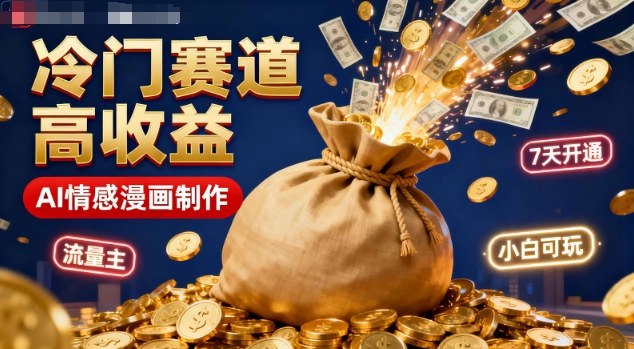 公众号冷门赛道，用AI做情感漫画，7天开通流量主，操作简单，小白可玩-千汇网创