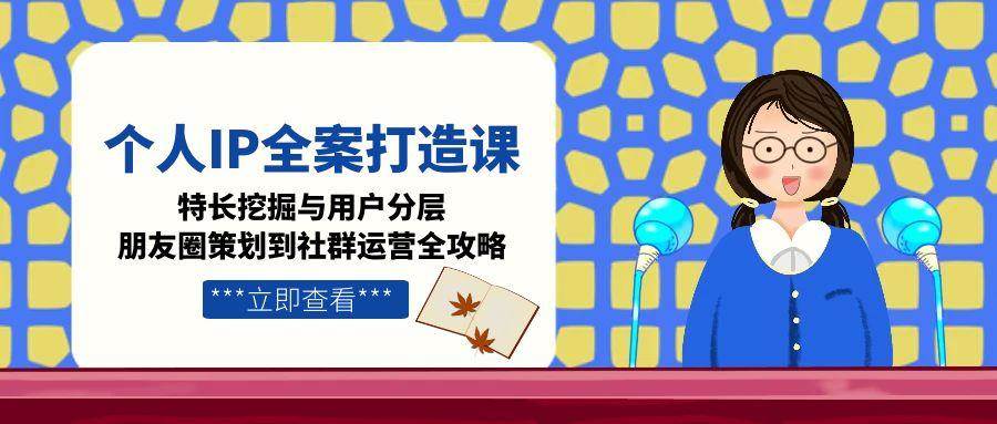 个人IP全案打造课，特长挖掘与用户分层，朋友圈策划到社群运营全攻略-千汇网创
