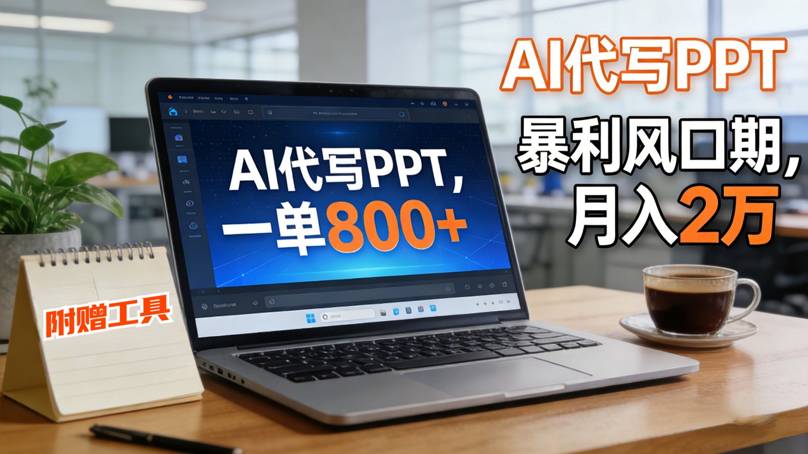 AI 代写做 PPT！一单狂赚 800+，风口期月入 2 万(工具 + 提示词直接送)-千汇网创