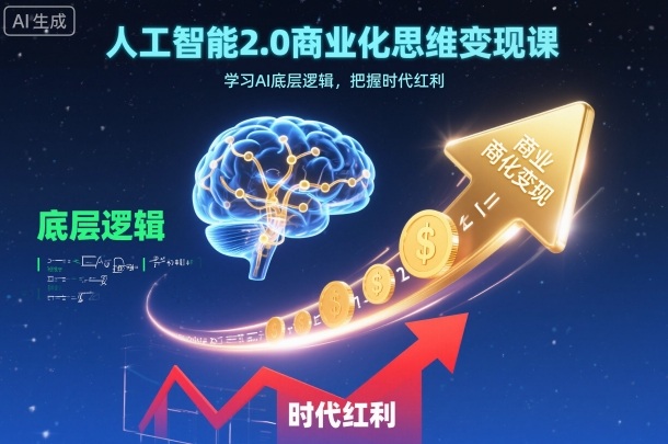 人工智能2.0商业化思维变现课，学习AI底层逻辑，把握时代红利-千汇网创