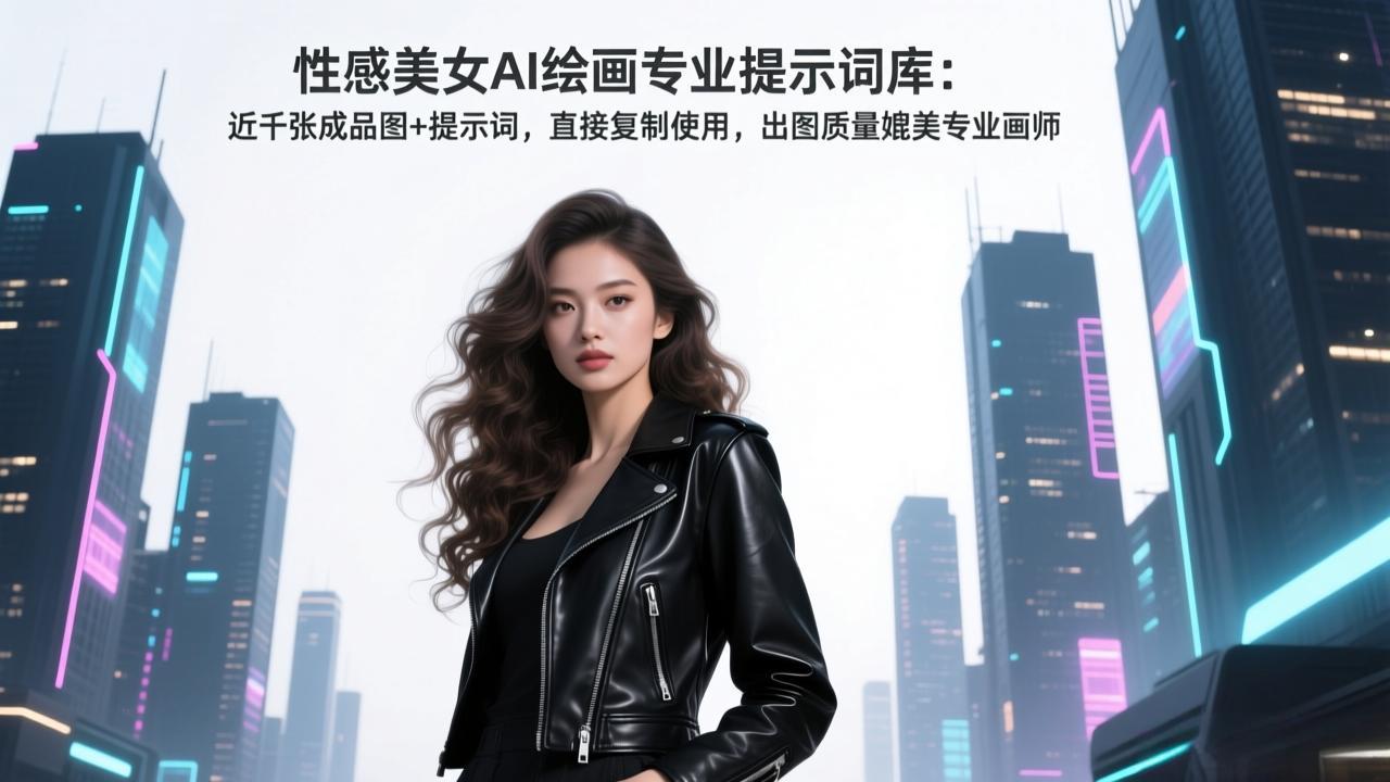 性感美女AI绘画专业提示词库：近千张成品图+提示词，直接复制使用，出图质量媲美专业画师-千汇网创