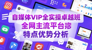 自媒体VIP全实操卓越班，全网主流平台特点优势分析-千汇网创