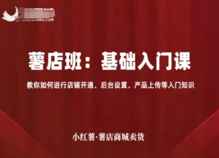 小红薯薯店商城卖货，基础入门课，教你如何进行店铺开通、后台设置、产品上传等入门知识-千汇网创