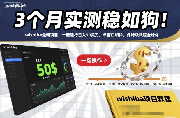 3个月实测稳如狗！wishlba最新项目，一键运行日入50美刀，单窗口躺挣，保姆级教程全给你【揭秘】-千汇网创