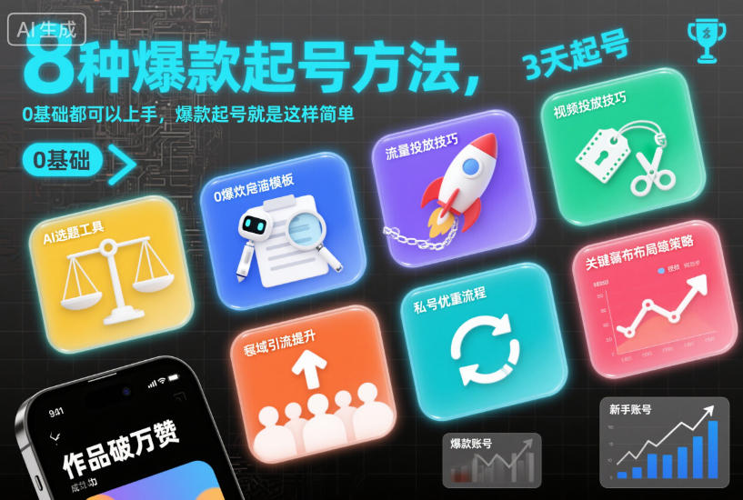 8种爆款起号方法，0基础都可以上手，爆款起号就是这样简单-千汇网创