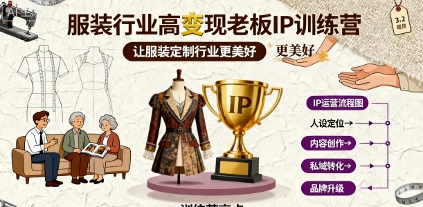 服装行业高变现老板IP训练营，让服装定制行业更美好-千汇网创
