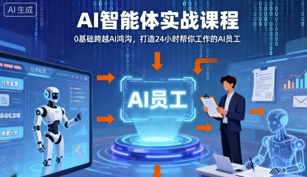 Ai智能体实战课程，0基础跨越Ai鸿沟，打造24小时帮你工作的Ai员工，打破常规，以实战定义Ai-千汇网创