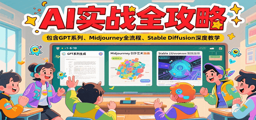 AI实战全攻略，包含GPT系列、Midjourney全流程、Stable Diffusion深度教学-千汇网创